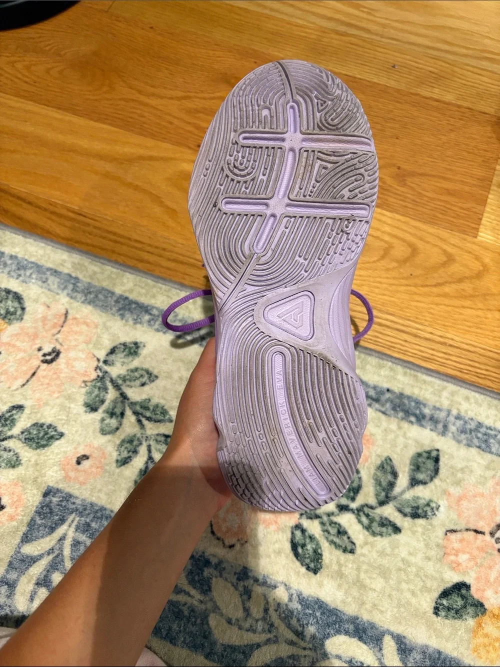 Nike Kids Purple Sneakers with Pink Swoosh